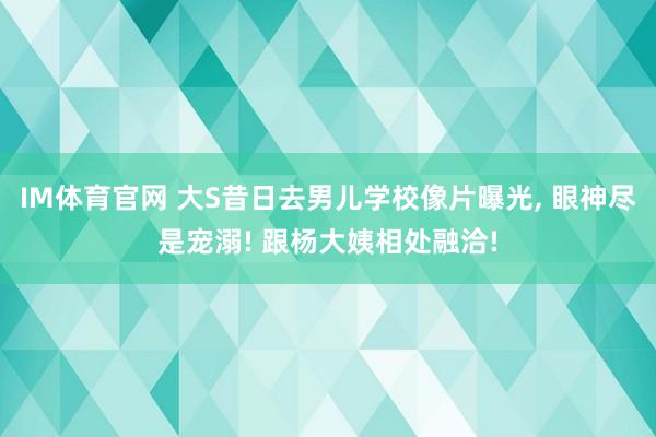 IM体育官网 大S昔日去男儿学校像片曝光， 眼神尽是宠溺! 跟杨大姨相处融洽!