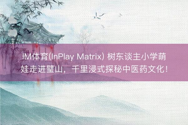 IM体育(InPlay Matrix) 树东谈主小学萌娃走进璧山，千里浸式探秘中医药文化！