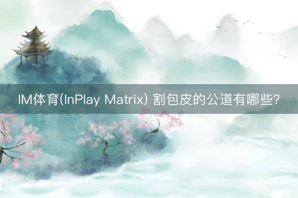 IM体育(InPlay Matrix) 割包皮的公道有哪些？
