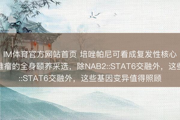 IM体育官方网站首页 培唑帕尼可看成复发性核心神经系统孤单性纤维瘤的全身颐养采选，除NAB2::STAT6交融外，这些基因变异值得照顾