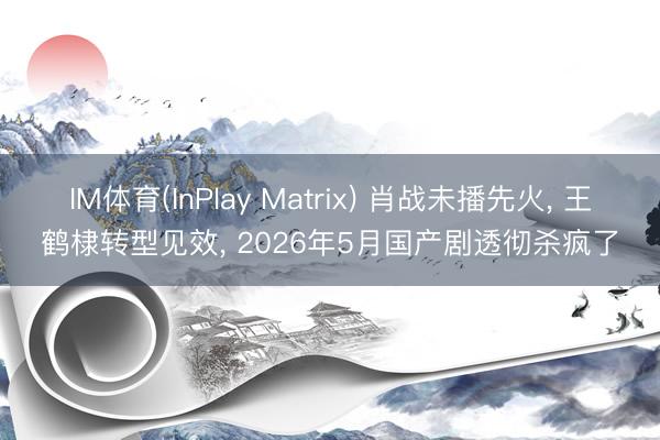 IM体育(InPlay Matrix) 肖战未播先火， 王鹤棣转型见效， 2026年5月国产剧透彻杀疯了