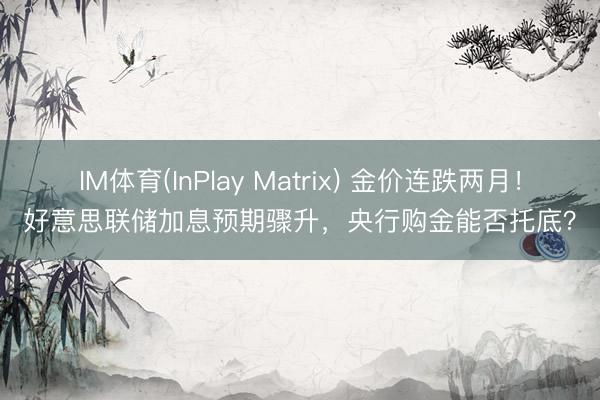 IM体育(InPlay Matrix) 金价连跌两月！好意思联储加息预期骤升，央行购金能否托底？