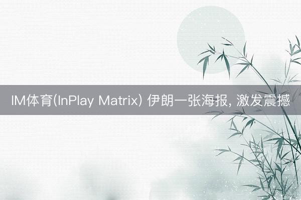 IM体育(InPlay Matrix) 伊朗一张海报, 激发震撼