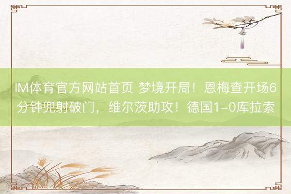 IM体育官方网站首页 梦境开局！恩梅查开场6分钟兜射破门，维尔茨助攻！德国1-0库拉索