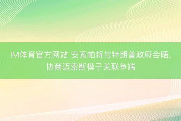 IM体育官方网站 安索帕将与特朗普政府会晤，协商迈索斯模子关联争端