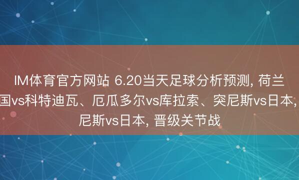 IM体育官方网站 6.20当天足球分析预测, 荷兰vs瑞典、德国vs科特迪瓦、厄瓜多尔vs库拉索、突尼斯vs日本, 晋级关节战
